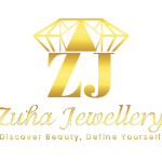 Zuha Jewellery logo - gold diamond crown with ZJ initials, Discover Beauty Define Yourself tagline, best 925 silver gold plated jewelry brand in Karachi Pakistan.