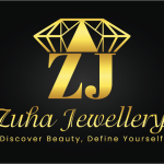 Zuha Jewellery logo - gold diamond crown with ZJ initials, Discover Beauty Define Yourself tagline, best 925 silver gold plated jewelry brand in Karachi Pakistan.