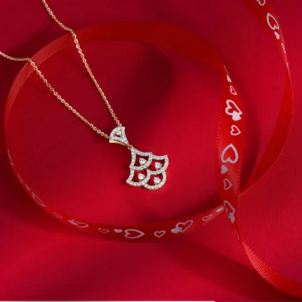 Gold Plated Double B Initial Pendant with Cubic Zirconia Stones - Personalized Karachi-Crafted Necklace for Pakistani Women | Zuha Jewellery