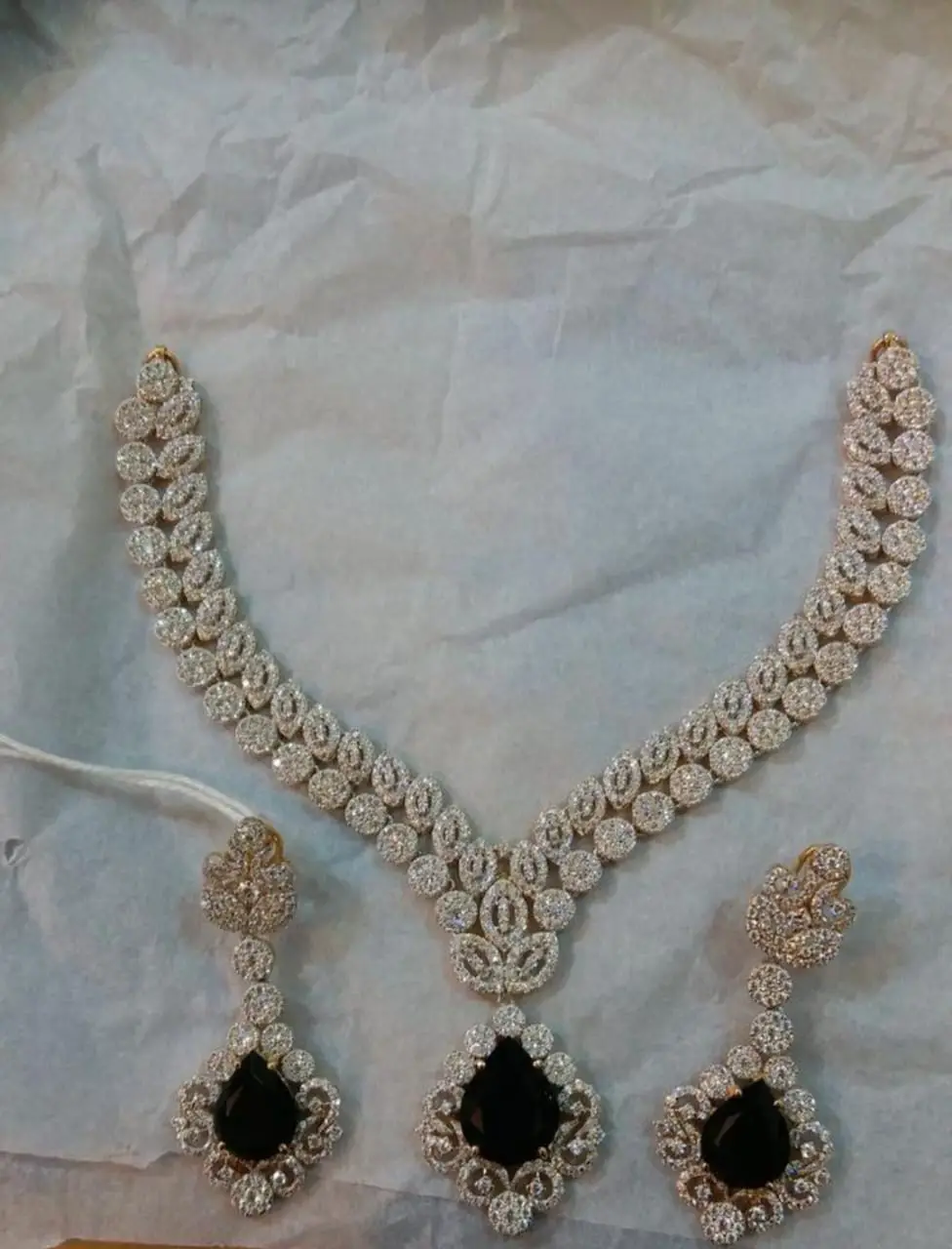 Karachi Silver 925 Floral Bridal Set - Kundan Choker & Earrings for Pakistani Weddings | Zuhajewellery Silver 925 Floral Stone Choker & Earrings Set for Karachi Brides - Premium Kundan Bridal Jewelry