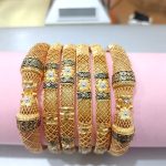 Traditional gold plated bangles set Pakistani churiyan – heavy bridal look Zuha Jewellery Karachi.