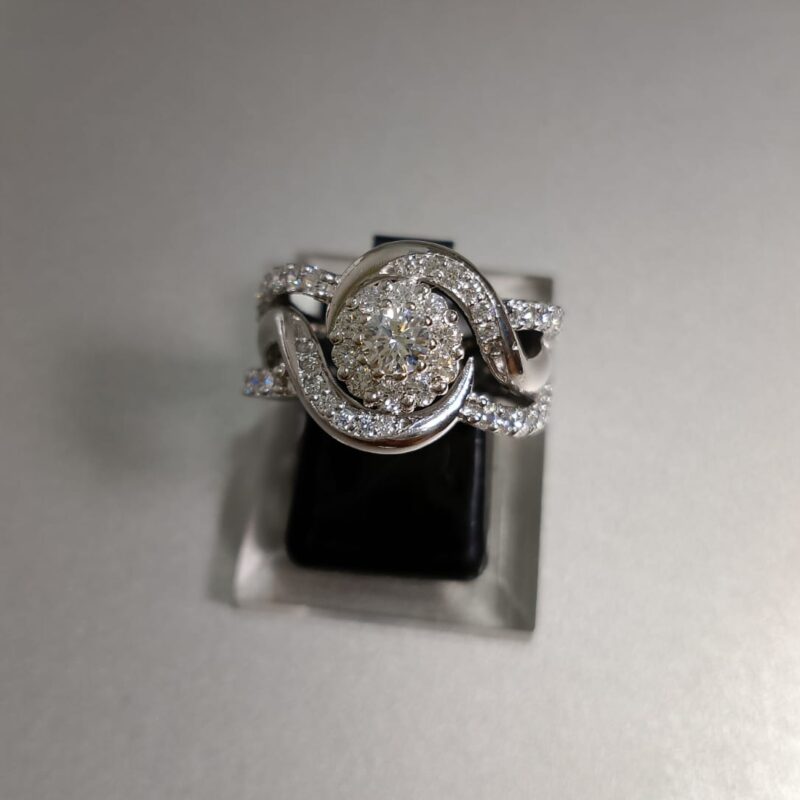 925 Silver Swirl Halo Diamond Look Ring for Girls 3 e1764685538886
