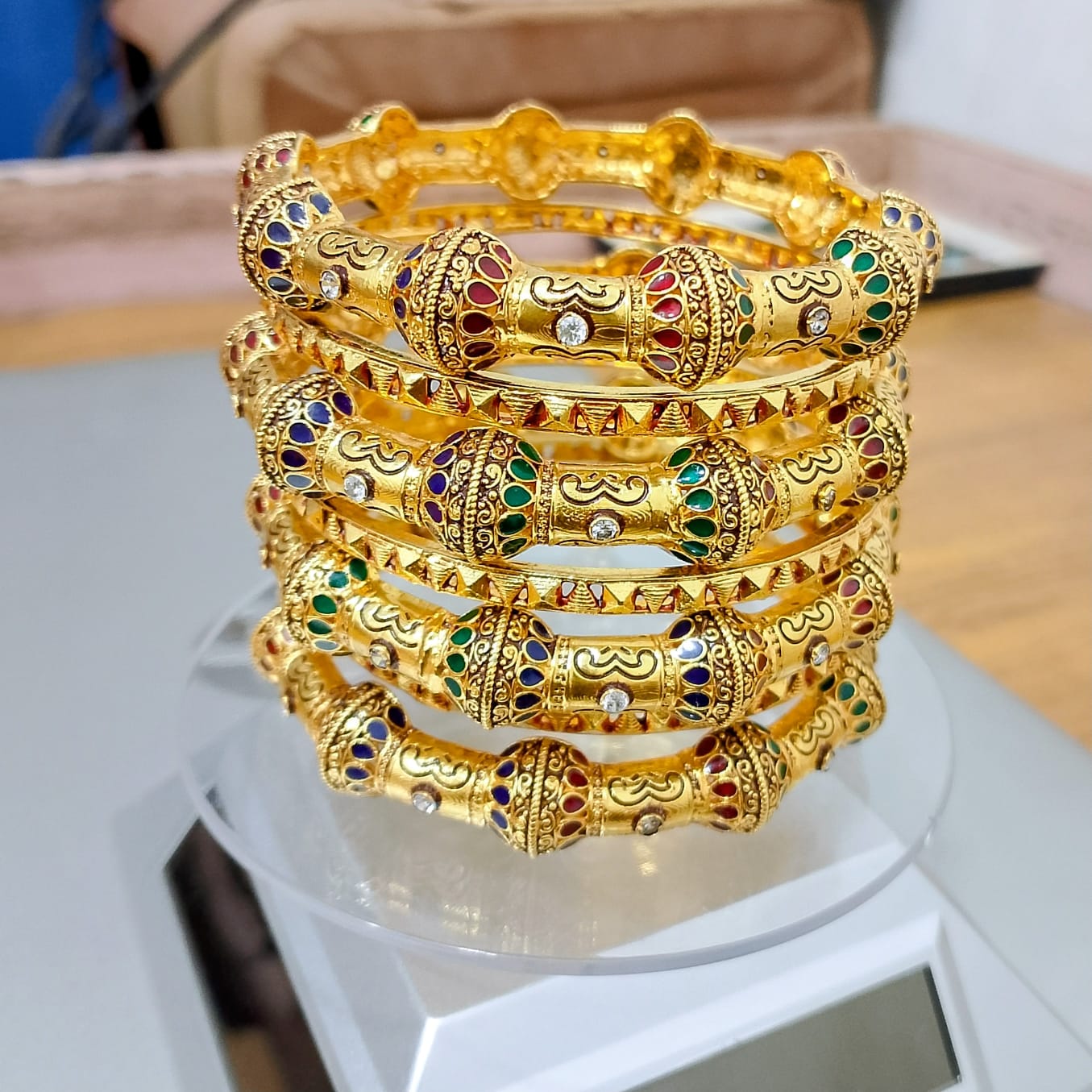 Indian Rajwada Matt Gold Plated Party Wear Bangles set _ zuha jewellery Indian Rajwada Matt Gold Plated Party Wear Bangles set zuha jewellery 1