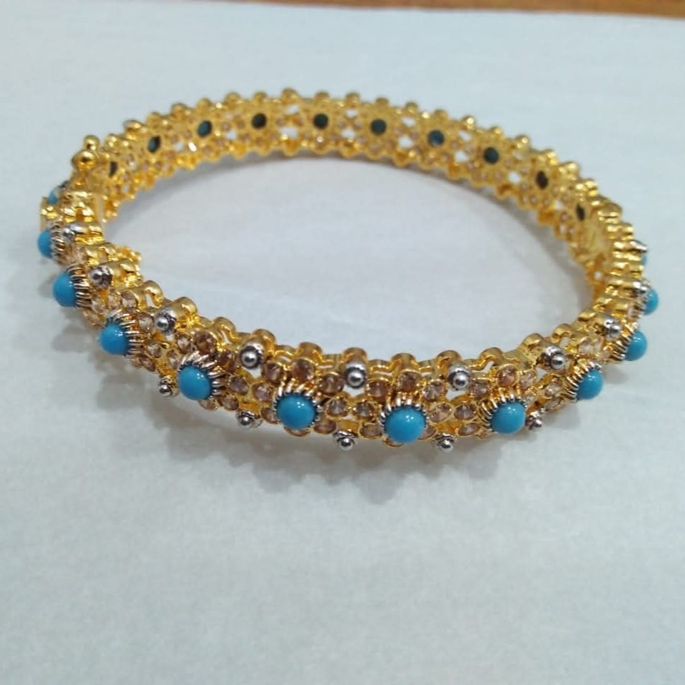 “Turquoise Stone Floral Gold Plated Bangle – Adjustable Party Wear Zuha Jewellery” 2 Turquoise Stone Floral Gold Plated Bangle – Adjustable Party Wear Zuha Jewellery 2