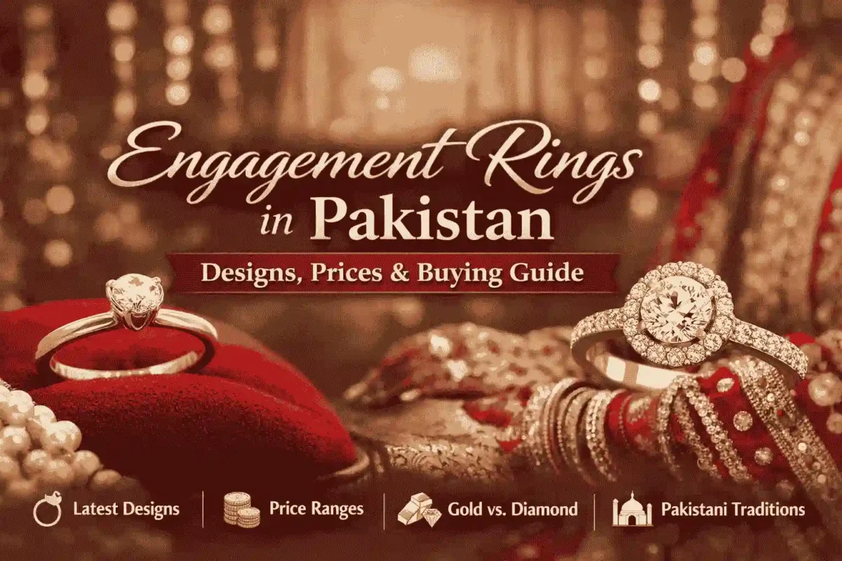 Engagement rings in Pakistan with diamond and gold designs