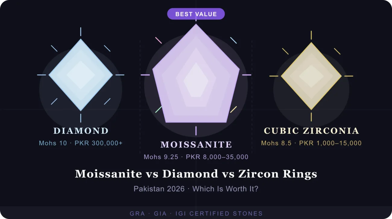 Moissanite Diamond Zircon Pakistan