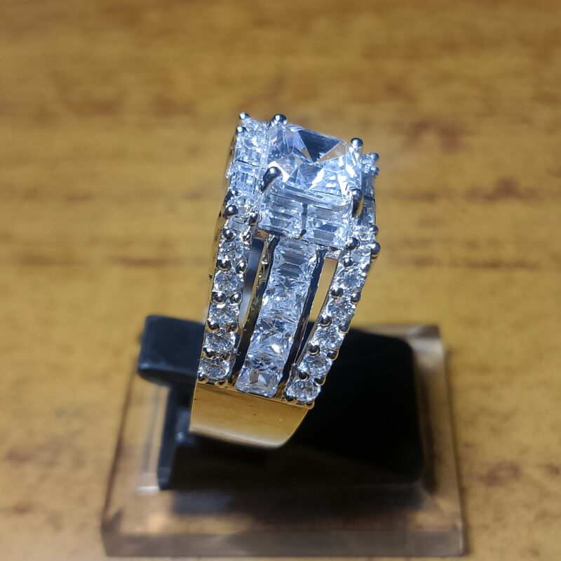 Royal Princess Cut Diamond Style 925 Silver Ring &ndash; Luxury Statement Band for Women Zuha Jewellery 2