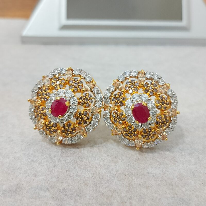 The Scarlet Bloom &mdash; Handcrafted Gold Plated Silver Pendant Set 4