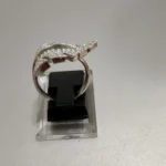 925 silver cz feather ring 925 Sterling Silver Deep Rhodium Plated High Quality White Zircon - View 2
