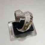 925 Sterling Silver Deep Rhodium Plated ring with High Quality White Zircon - View 3