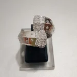 925 Sterling Silver Deep Rhodium Plated ring with High Quality White Zircon