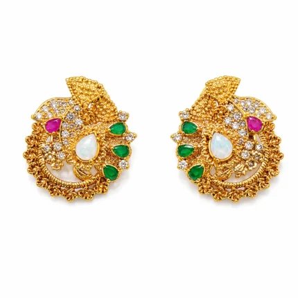 gold plated opal locket set 925 sterling silver - View 2