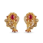 Gold Plated Ruby Paisley Cascade Pendant Set in 925 Sterling Silver - View 2