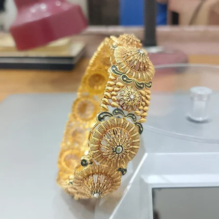 Gold plated 925 silver bangle single design Ladies Bangles Zuha Jewellery