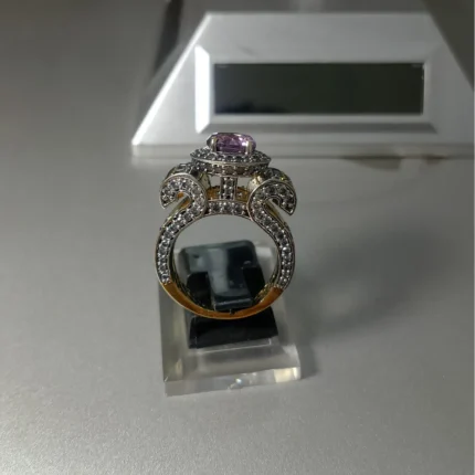 Lavender Crown Halo Ring in 925 Sterling Silver Gold Plated - lavender crown halo ring - View 2