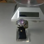 Lavender Crown Halo Ring in 925 Sterling Silver Gold Plated - lavender crown halo ring