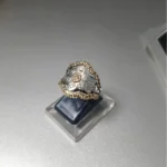 Le Vian white gold flower ring 925 Sterling Silver Deep Rhodium Plated chocolate stone high quality white zircon - View 2