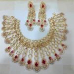 Gold Plated Ruby Bridal Set in 925 Sterling Silver