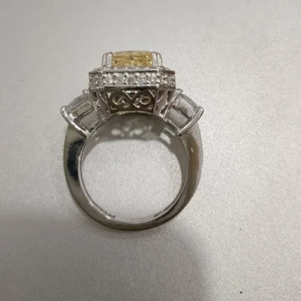 Parkly Bling Yellow Icecut Ring 925 Sterling Silver Gold Plated - View 2