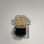 Parkly Bling Yellow Icecut Ring 925 Sterling Silver Gold Plated - View 3