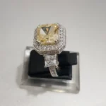 Parkly Bling Yellow Icecut Ring 925 Sterling Silver Gold Plated - View 4