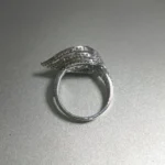 pear-cut diamond engagement ring 925 Sterling Silver double halo pavé band - View 4