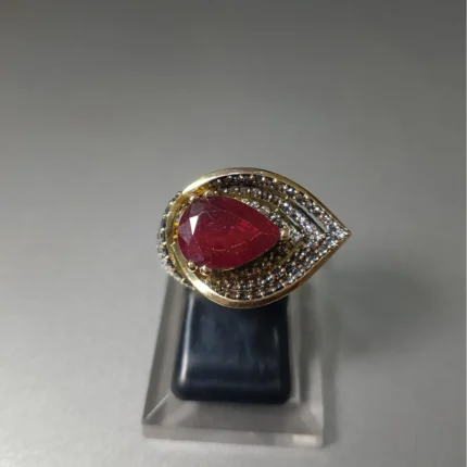 gold plated red sapphire ring