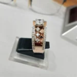 two-tone lattice statement ring 925 Sterling Silver Gold Plated - View 2