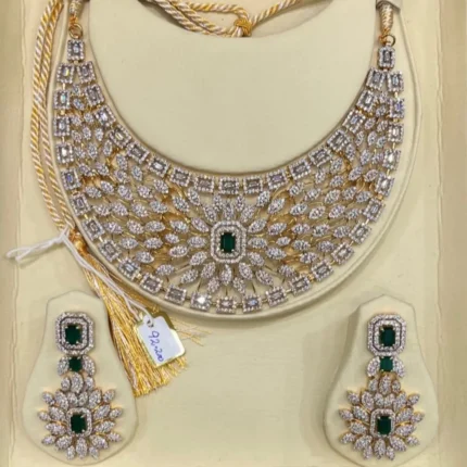 Royal Emerald Radiance Bridal Set 925 Sterling Silver with emerald stones
