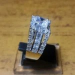Princess Cut 925 Silver Ring in 925 Sterling Silver with High Quality White Zircon and Deep Rhodium Plating - View 2