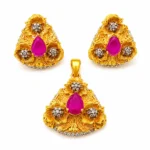 gold plated ruby locket set 925 sterling silver floral antique