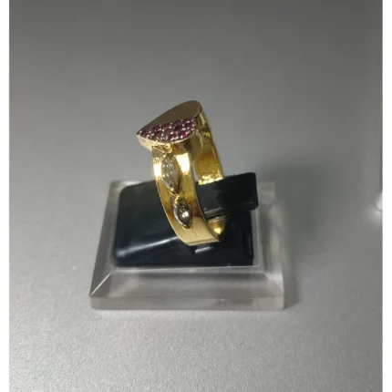 ruby chocolate diamond ring gold plated 925 sterling silver Zuha Jewellery - View 2