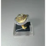 two-tone gold ruby ring in 925 Sterling Silver with High Quality White Zircon and ruby - View 2