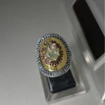 two-tone gold ruby ring in 925 Sterling Silver with High Quality White Zircon and ruby