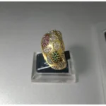 vintage diamond ring in 925 Sterling Silver with sapphire ruby emerald - View 3