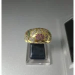 vintage diamond ring in 925 Sterling Silver with sapphire ruby emerald