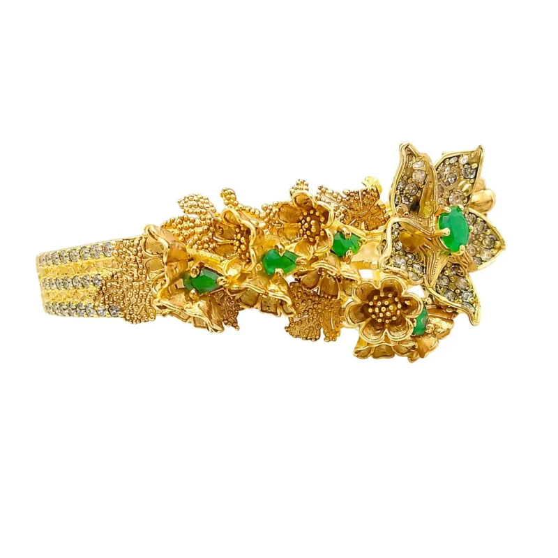 Floral Butterfly Statement Bracelet &ndash; Champagne and Gold High Quality Zircon &ndash; additional image 2