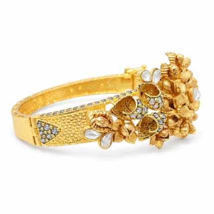 Floral Polki – Gold and White High Quality White Zircon & Polki – additional image 2