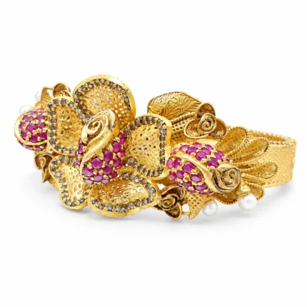 Floral Statement – Gold and Red High Quality Zircon – additional image 2
