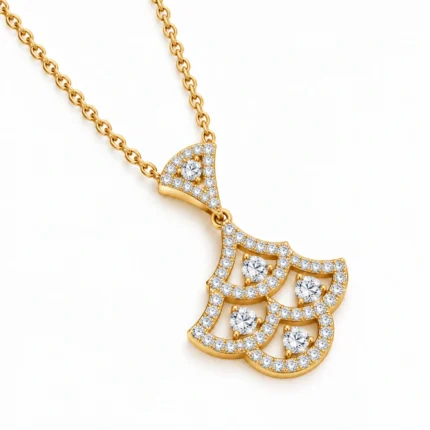 Double B Initial Pendant with Heart Details – 925 Sterling Silver – Gold Plated – Gold and Silver High Quality Zircon