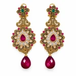 Bridal Necklace Set – Gold and Green Ruby, Emerald – additional image 2