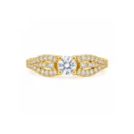 Split Shank Solitaire – Gold and White High Quality Zircon – additional image 2