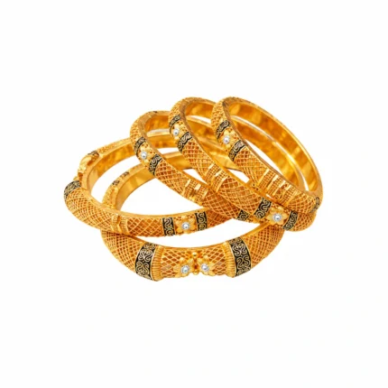 Floral Lattice with Black Enamel Scrollwork – Antique Gold and Black High Quality Zircon – additional image 2