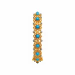 Gold plated blue floral single bangle in 925 Sterling Silver, 12 g – view 2