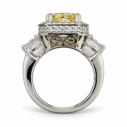 Cushion Halo – Silver and White High Quality Zircon – additional image 2
