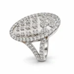 Oval Pave – Silver and White High Quality Zircon – additional image 2