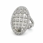 Oval Pave – Silver and White High Quality Zircon – additional image 3