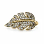 Leaf Wrap – Gold and White High Quality Zircon – additional image 2