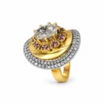 Oval Cluster – Gold and Red High Quality Zircon – additional image 2