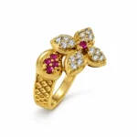 Flower – Gold and Red High Quality Zircon – additional image 2